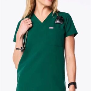 Hunter Green Women's Scrub Top FIGS Catarina